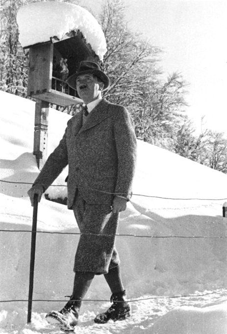 Hitler on a walk on the Obersalzberg in January 1935